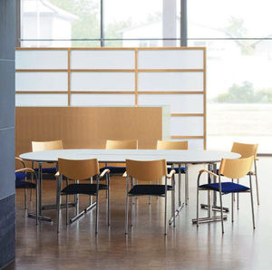 table de conférence contemporaine / en aluminium / rectangulaire / pour établissement public