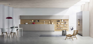 cuisine contemporaine / en inox / en stratifié / avec îlot