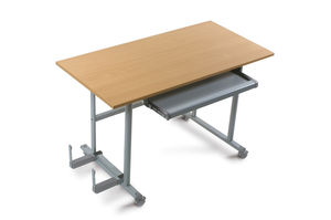 table d'ordinateur contemporaine / rectangulaire / professionnelle / à hauteur réglable