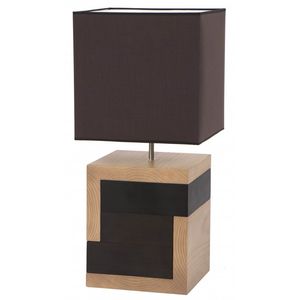 lampe de table / contemporaine / en tissu / en bois