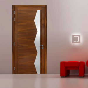 porte d'entrée / battante / en acier / en stratifié