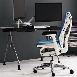 fauteuil de bureau contemporain / en tissu / à roulettes / piètement étoile