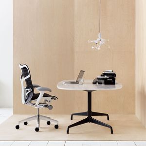 fauteuil de bureau contemporain / en tissu / en métal / à roulettes