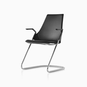 chaise visiteur contemporaine / avec accoudoirs / tapissée / empilable