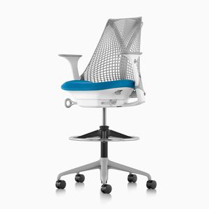 tabouret de travail en tissu / à roulettes / tapissé / pivotant