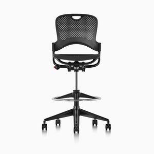 tabouret de travail en tissu / à roulettes / tapissé / pivotant