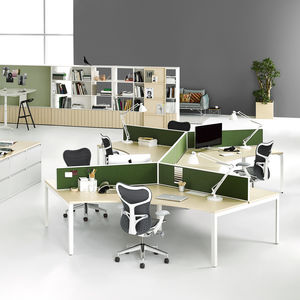 bureau pour open space / en plaqué bois / en stratifié / en métal