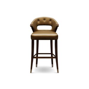 chaise de bar contemporaine / tapissée / avec accoudoirs / en frêne