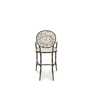 chaise de bar classique / tapissée / avec accoudoirs / en velours