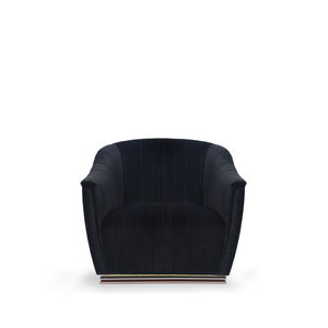 fauteuil classique / en velours / en laiton / noir