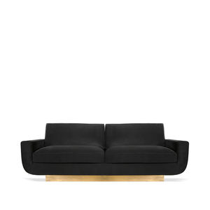 canapé contemporain / en velours / en laiton poli / 2 places