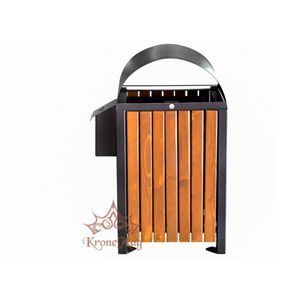 poubelle publique / en métal / en bois / contemporaine