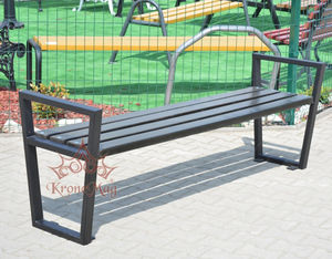 banc public / contemporain / en bois / en métal
