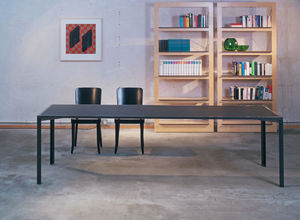 table contemporaine / en acier / en linoléum / rectangulaire