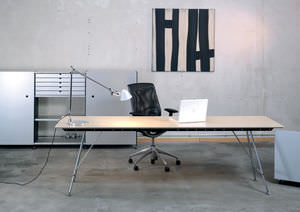 table de travail contemporaine / en aluminium / rectangulaire / professionnelle
