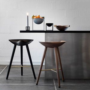 tabouret de bar design scandinave / en hêtre / en chêne / en acier