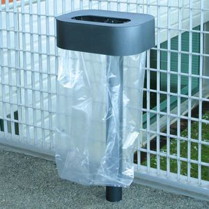 support de sac poubelle public / en acier / pour espace public / contemporain