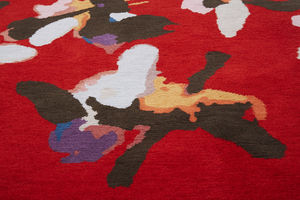 tapis contemporain / à motif floral / en laine / rectangulaire