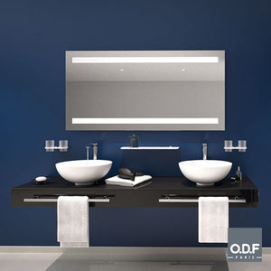 miroir de salle de bain mural / lumineux (LED) / contemporain / rectangulaire