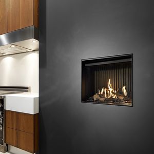 cheminée à gaz / contemporaine / fermée / murale