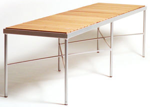 banc public / contemporain / en bois / en métal
