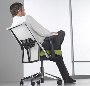 fauteuil de bureau contemporain / en tissu / en cuir / à roulettes