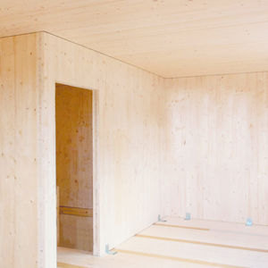 panneau de construction en bois lamellé-collé / pour façade / pour plafond / sur mesure