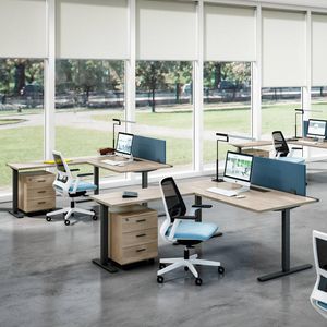 bureau pour open space / en bois / en métal / contemporain