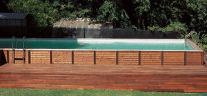 piscine semi-enterrée / en bois / d'extérieur
