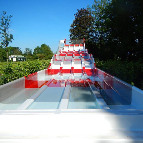Toboggan droit - 4-LANE - POL -GLASS - pour parc aquatique / multiple