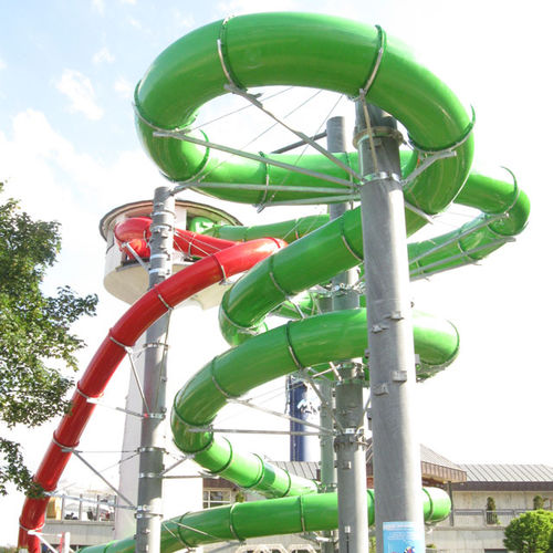 Toboggan tournant - TURBO - POL -GLASS - pour parc aquatique / à grande vitesse / tubulaire