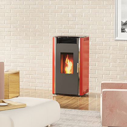 Poêle à granulés - LUCA 12 - Alfa-Plam  a.d. - 12 kW / contemporain / en inox