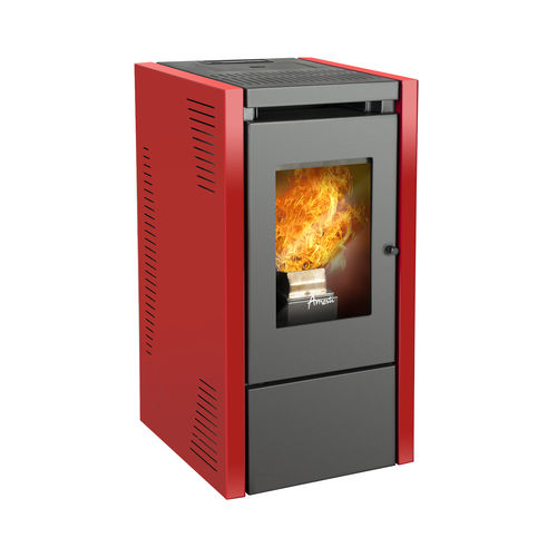 Poêle à granulés - ITALY 7100 - AMESTI FIREPLACES - 5 kW - 10 kW / au sol / contemporain