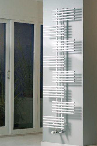 Sèche-serviettes à eau chaude - PARALLEL RAIL - EUCOTHERM - contemporain / chromé / blanc