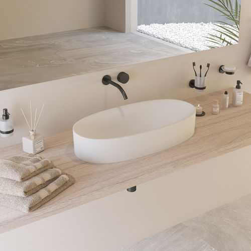 Vasque à poser - 290231 SOLIDCLIFF-70 - IDEAVIT B.V - en Solid Surface / ovale / contemporaine