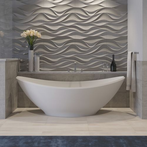 Baignoire ovale - 282447 SOLIDLECTUS - IDEAVIT B.V - en îlot / en Solid Surface / blanche