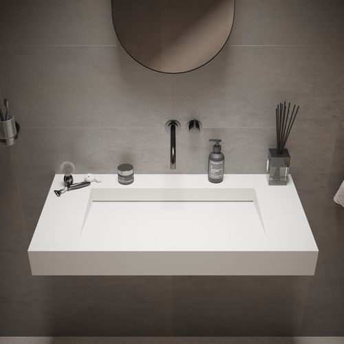 Vasque suspendue - 280176 SOLIDSQUARE-90 - IDEAVIT B.V - en Solid Surface / rectangulaire / contemporaine