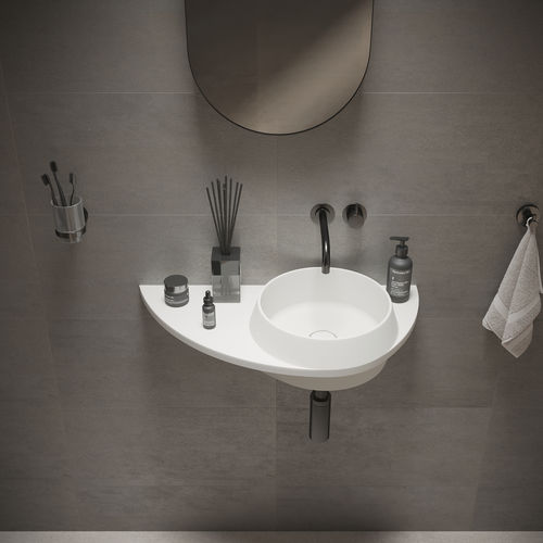 Vasque suspendue - 290277 SOLIDDUAL 3.0 - IDEAVIT B.V - en Solid Surface / avec plan intégré / ronde