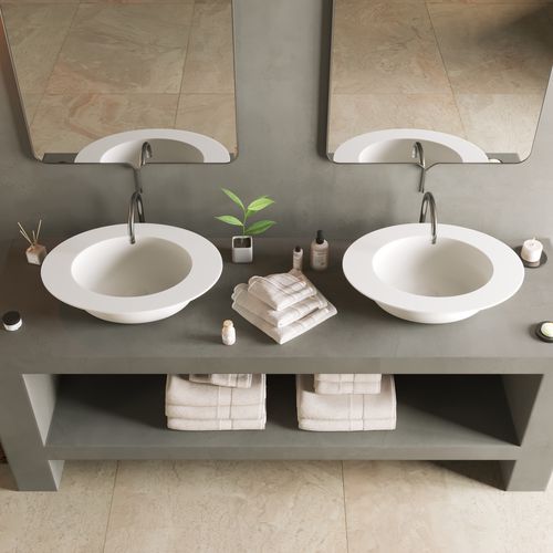 Vasque à poser - 290225 SOLIDCAP 2.0 - IDEAVIT B.V - en Solid Surface / ronde / sans trou