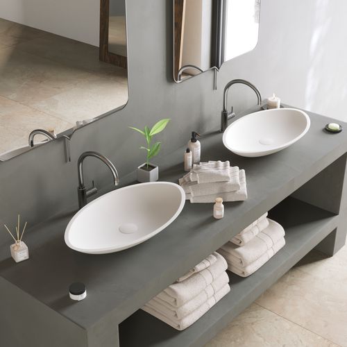 Vasque à poser - 278599 SOLIDJAZZ-60 - IDEAVIT B.V - en Solid Surface / ovale / contemporaine