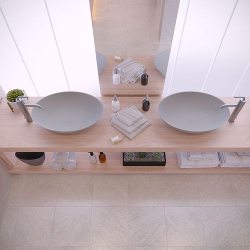 Vasque à poser - 290031 SOLIDTHIN-OV/LG - IDEAVIT B.V - en Solid Surface / ovale / sans trou