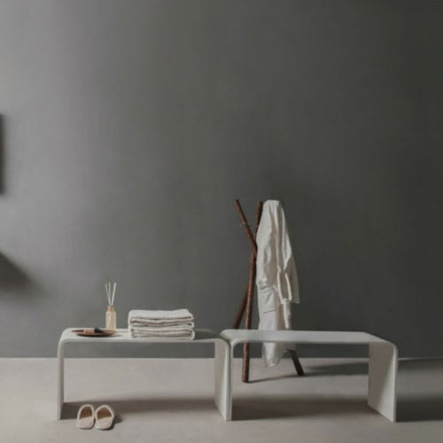 Table contemporaine - 290071 SOLIDTONDO - IDEAVIT B.V - en Solid Surface / avec piètement en résine / rectangulaire