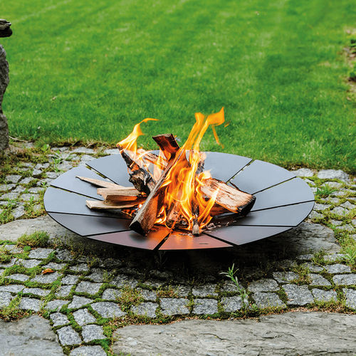 Brasero de jardin à bois - FIRE/SUNNY - KRATKI - en acier / rond / noir