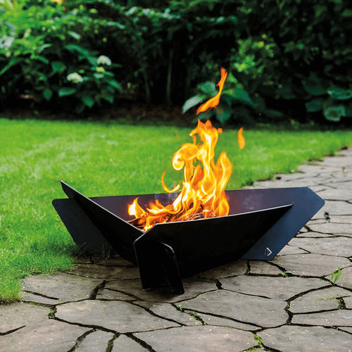 Brasero de jardin à bois - FIRE/TRIANGLE - KRATKI - en acier / autres formes / noir