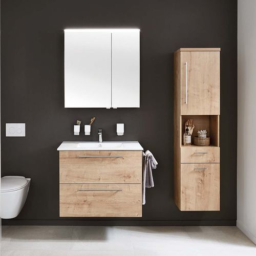 Meuble vasque double - FEO - Laguna Badwelten - suspendu / en bois / contemporain