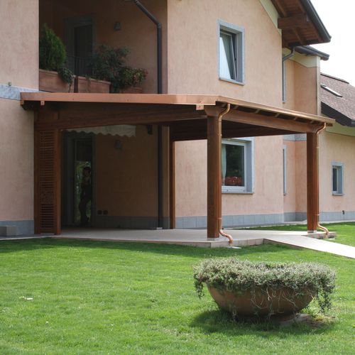 Pergola adossée - PORTICO - Proverbio Outdoor Design - en bois