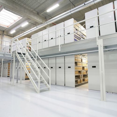 Rayonnage mobile pour stockage - COMPACTUS&reg; DOUBLE DECKER - Bruynzeel Storage Systems - électrique / en métal / à 2 étages