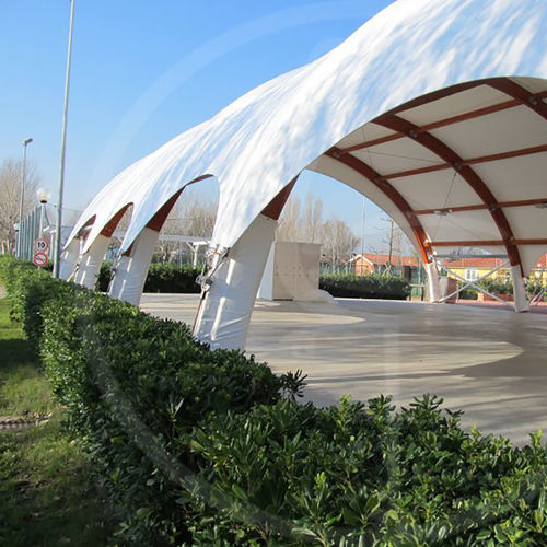 Structure tendue sur ossature métallique - FT SRL - PLASTECOMILANO - sur ossature en bois / pour couverture / avec membrane en pvc