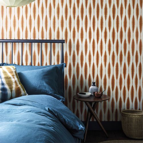 Papier peint contemporain - KASURI - Scion - à motif / aspect tissu / orange