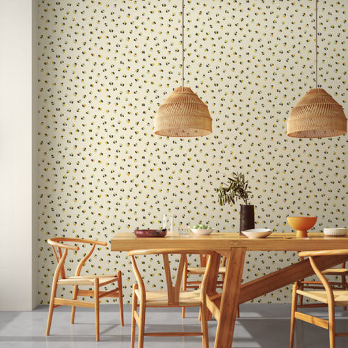 Papier peint classique - Leopard Dots - Scion - imprimé peau de bête / vert / beige
